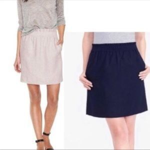 J. Crew Blue Smocked Knee-Length Skirt Casual